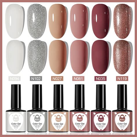 6 Colors Gel Polish Set Nail Polish Gel All Seasons Nail Art Soak Off ...