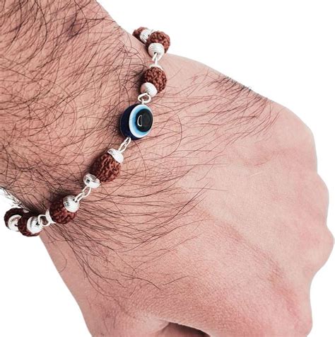 Human Collections Rudraksha, Evil Eye Silver Charm Bracelet Price in ...
