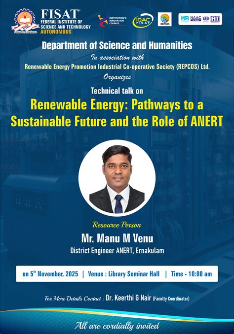 Technical talk on Renewable Energy: Pathways to a Sustainable Future ...
