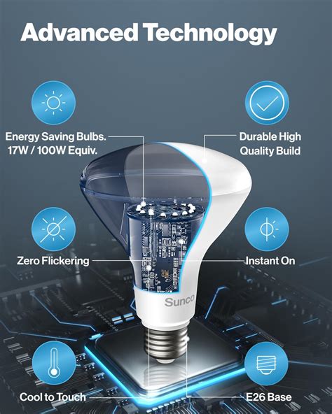 SuncoLighting Sunco 6 Pack BR40 LED Light Bulbs, Indoor Flood India | Ubuy