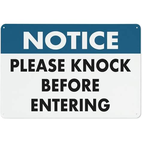 Notice Please Knock Before Entering Sign 12 X 8 Inches Reflective ...