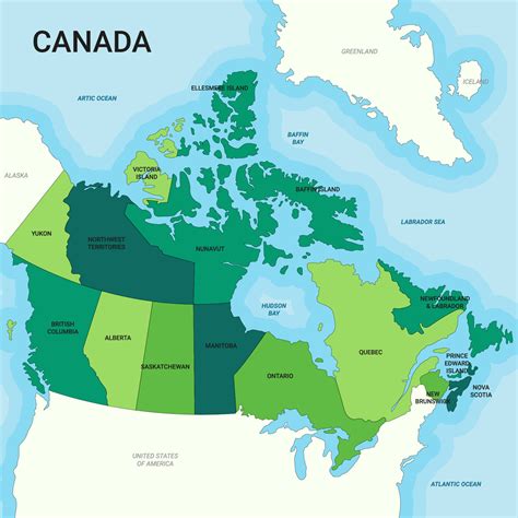Canada Map with Detail Country Name 20598756 Vector Art at Vecteezy