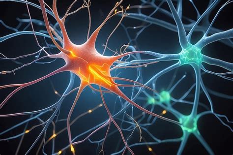 Synapse and neuron sending electrical and chemical signals | Premium AI ...