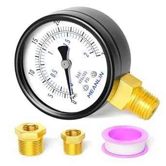 MEANLIN MEASURE 0-30Psi Aluminum 2 inch Well Pump Pressure Gauge(1/4 ...