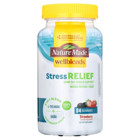 Nature Made Wellblends Stress Relief Gummies, 84 Count, L-Theanine and ...
