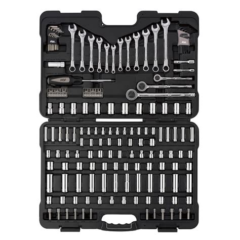 Blue Hawk 160-Piece Standard (SAE) and Metric Combination Polished ...