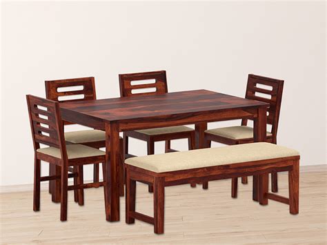 Amazon Brand - Solimo Kotili Six Seater Dining Table Set with 4 ...