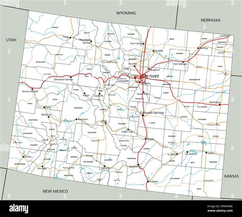 Colorado Detailed Road Map Colorado Road And Physical Tourist Guide