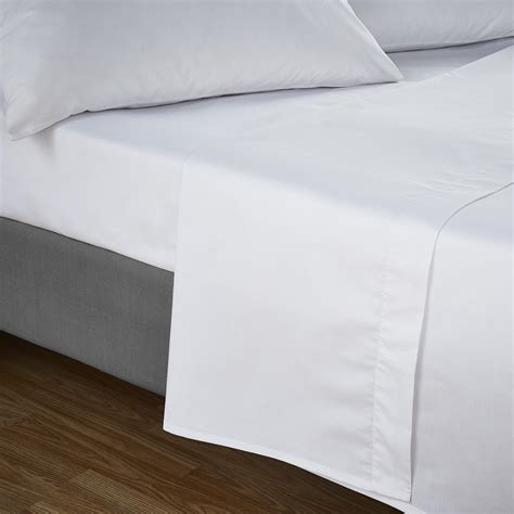 Dunelm Cotton Percale White Easycare Plain Dye Flat Sheet | Bed sheets ...