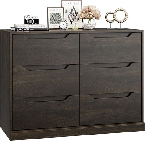 Amazon.com: HOSTACK Modern 6 Drawer Dresser for Bedroom, Double Chest ...