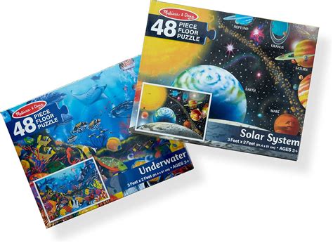 Amazon.com: Melissa & Doug Jumbo Jigsaw Floor Puzzle Set - Solar System ...