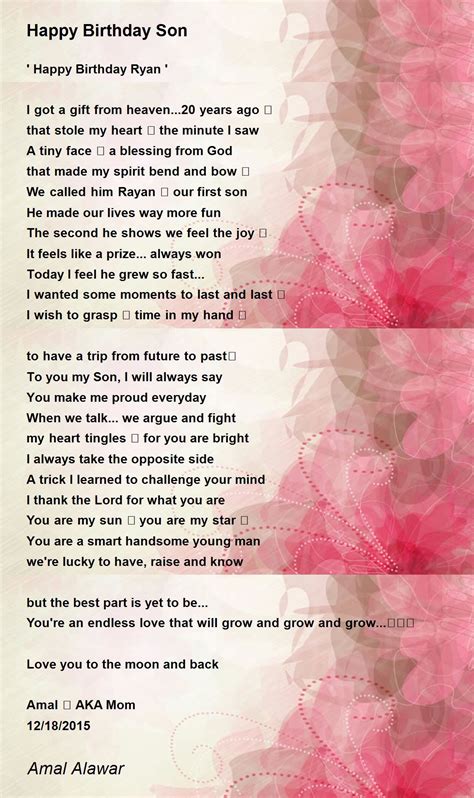 Happy Birthday Poems For Mom From Son