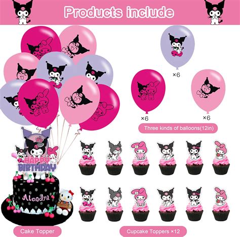 Buy Kuromi Party Decorations,Birthday Party Supplies For Kuromi Party ...