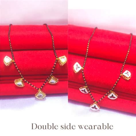 Vamayukt Kundan Meenakari 2Side Mangalsutra 18 Inch Price in India ...