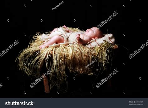 Baby Jesus In The Manger Stock Photo 59597137 : Shutterstock