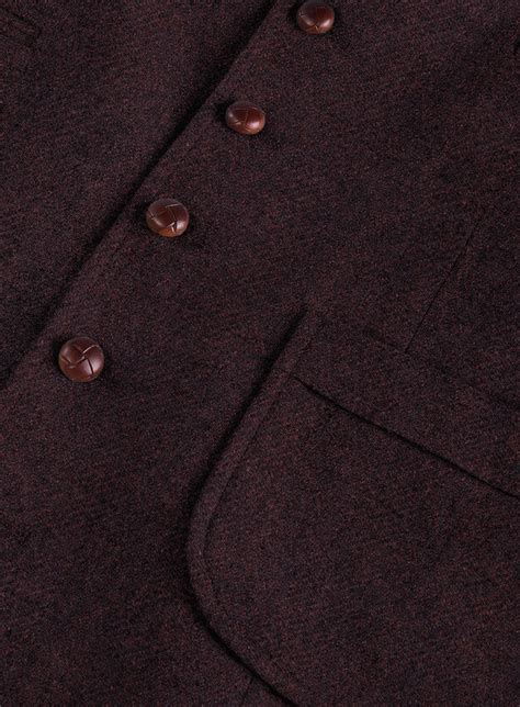 Highlander Heavy Wine Herringbone Tweed Hunting Vest – StudioSuits