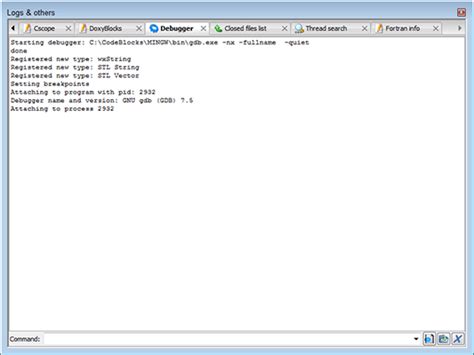 Debug in Code Blocks 的图像结果