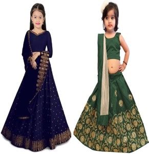 PMBROTHER Girls Lehenga Choli Ethnic Wear Embroidered Lehenga, Choli ...