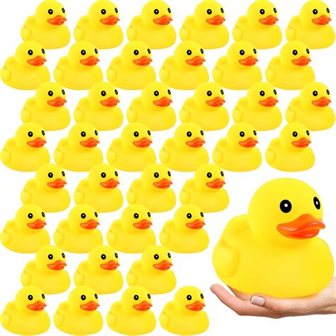 Amazon.com: Deekin 10 Pcs 5 Inches Large Yellow Rubber Ducks Bulk Large ...