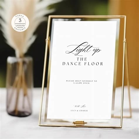 Light up the Dance Floor Sign, Wedding Reception Glow Sticks, Glow ...
