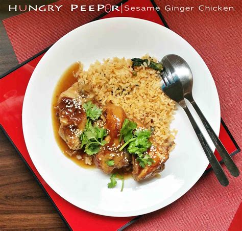 Sesame Ginger Chicken To Flavour The Plain Rice | Hungry Peepor