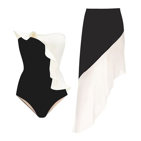 IDALL One Piece Swimsuit Women,Bathing Suit Contrast Ruffle Swimsuit ...