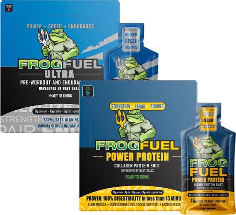 Amazon.com: Frog Fuel Power Regular Protein & Ultra Pre Workout Shot ...