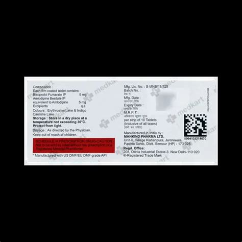 BISOHEART AM 5MG TABLET 10'S Price, Uses, Side Effects & Substitutes ...