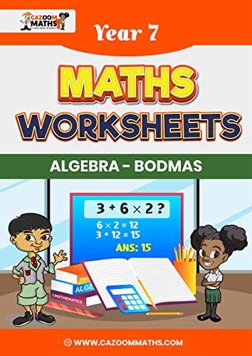 Year 7 Maths Worksheets: Algebra - BODMAS - Order of Operations eBook ...