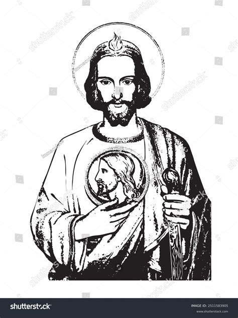 Saint Jude Thaddeus Apostle Jesus Christ Stock Vector (Royalty Free ...