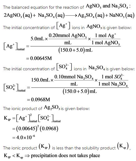 For which of the following mixtures will Ag2SO4(s) precipitate? - Home ...