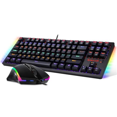 Redragon S113 Gaming Keyboard Mouse Combo Wired Mechanical LED RGB ...