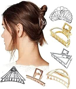 FIMBUL 4 Pcs Korean Style Vintage Big Gold Metal Hair Claw Cat Ears ...