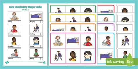 Core Vocabulary Bingo: Verbs