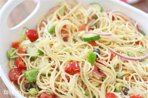 Cold Pasta Salad With Italian Dressing Spaghetti Noodles at Ida Barrera ...
