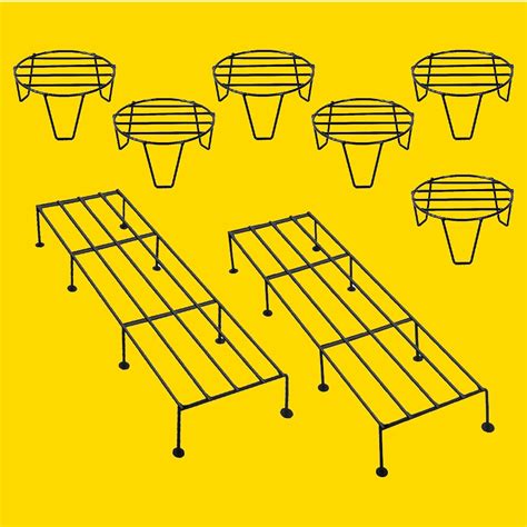 Kraft Seeds by 10CLUB Metal Planter Stands - 2 Rectangular 6 Round ...