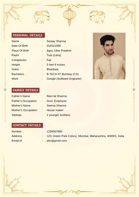 Free Marriage Biodata Maker - Download PDF Instantly