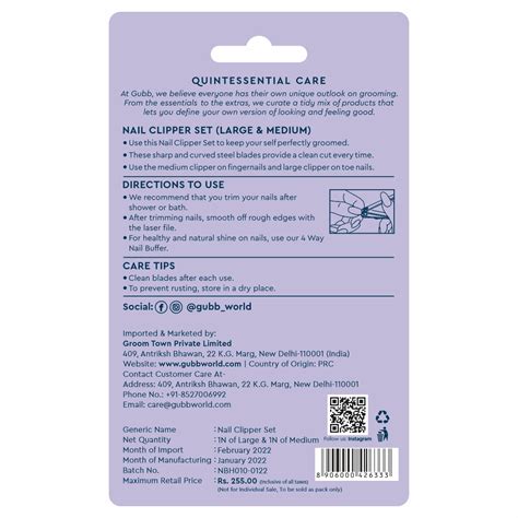 Buy GUBB Nail Clipper Set(Large & Medium) Online at Best Price in India