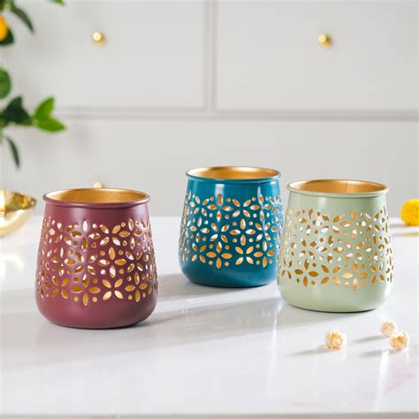 Festive Tealight Candle Holder Set Of 3 Online - Premium Candle Holder ...