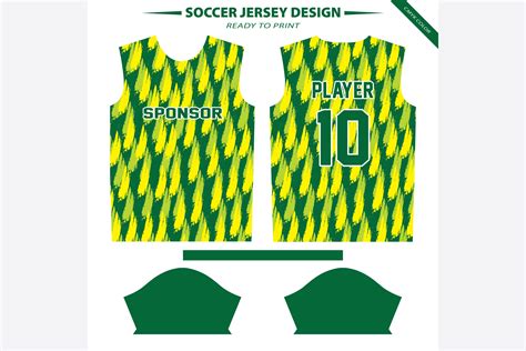 Green Football Jersey Design for Print Graphic by Vector Graph ...
