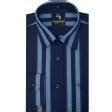 Charaghdin.com - Stripes Dark Blue Shirt