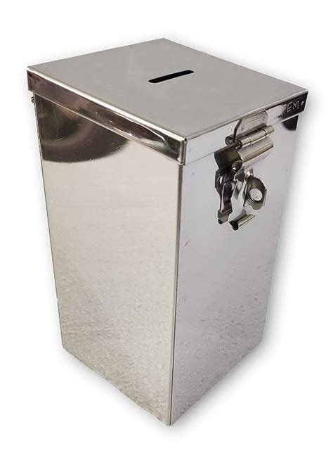 Buy STOREeASY Stainless Steel Long Donation Box/Suggestion Box Coin ...
