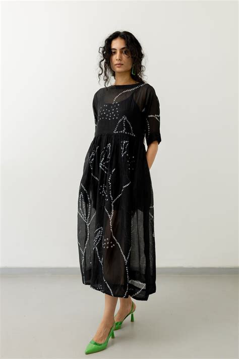 Buy Black Bandhani Dress Online - Ciceroni