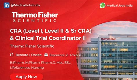 Thermo Fisher Scientific Hiring CRA (Level I, II & Sr CRA) & Clinical ...