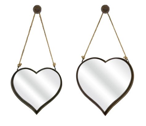 Heart Shape Wall Mirrors - Set of 2 - Walmart.com
