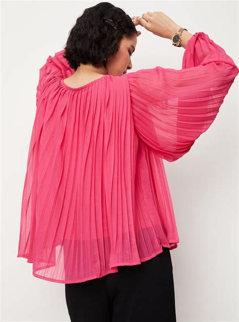 Buy Women Pleated Balloon Sleeve Top Online at just Rs. 799.0 ...