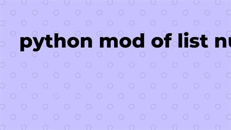 Mod Python Example 的图像结果