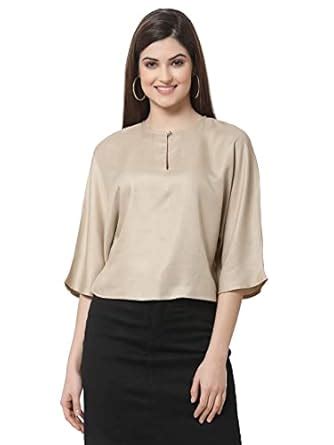 Buy Style Quotient Women Beige Solid Tops at Amazon.in