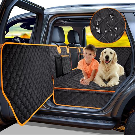 Dog Car Seat Cover for Back Seat, Hard Bottom Car Seat Cover for Dogs ...