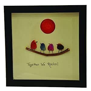 Pebble Art Birds Wall Decor - Photo Frames Wall Hanging Artwork ...